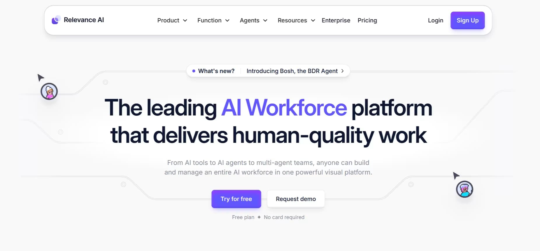 Relevance AI homepage