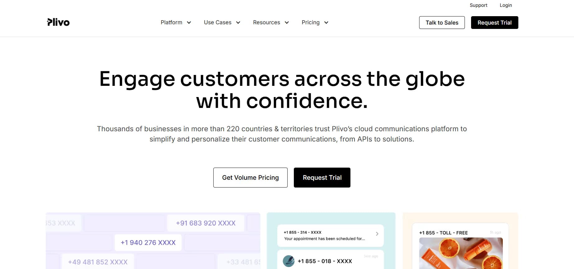 Plivo Homepage