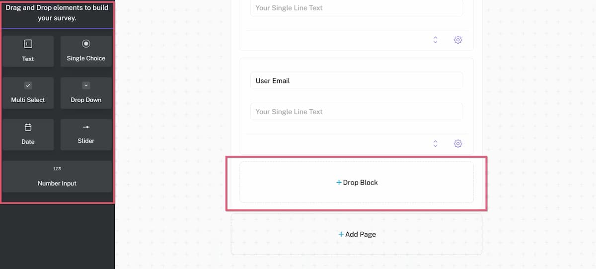Drag And Drop Survey Elements of TechMonk